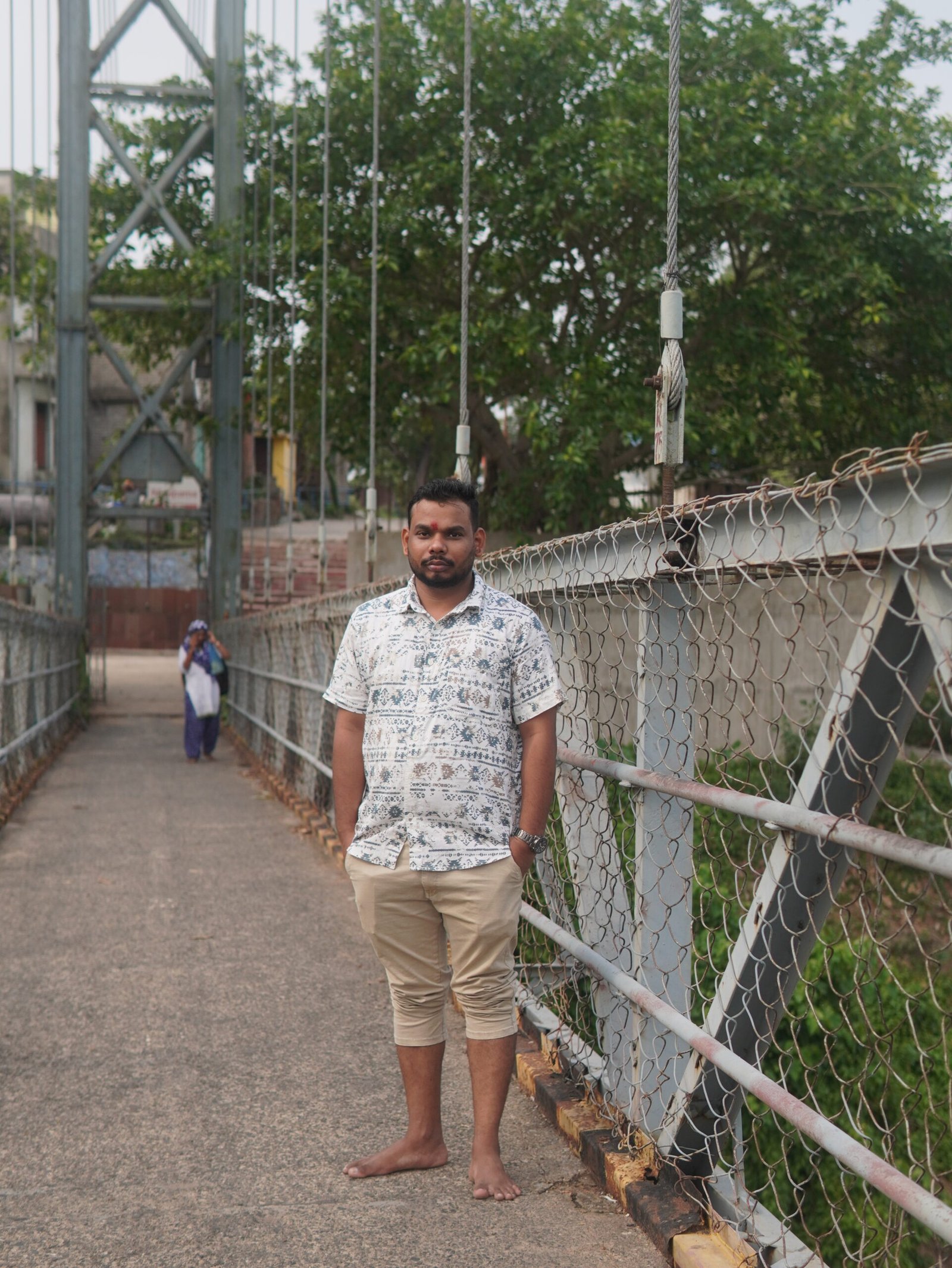 Standing on the iconic suspension bridge at Dhabaleswar, Mahanadi River